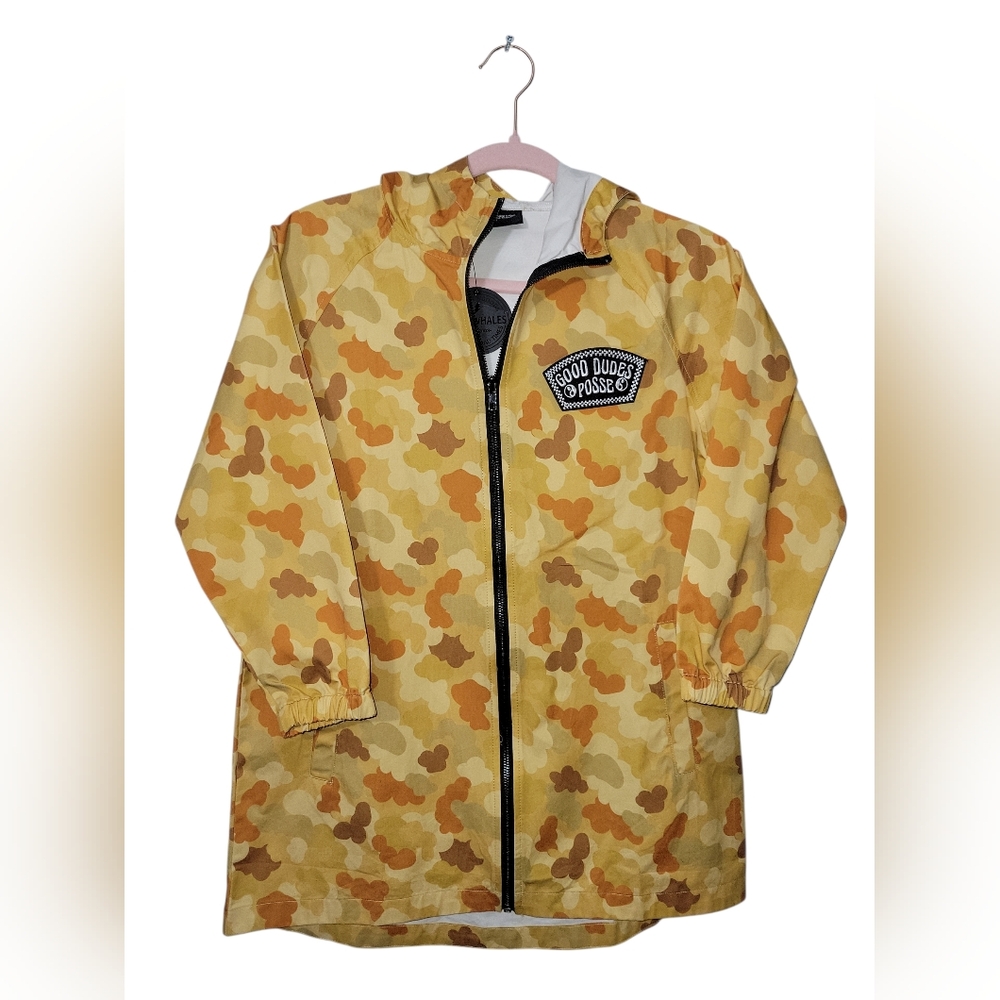 Tiny Whales Youth Camo Windbreaker Jacket - Yellow/Gold Camouflage - Size 10 NWT